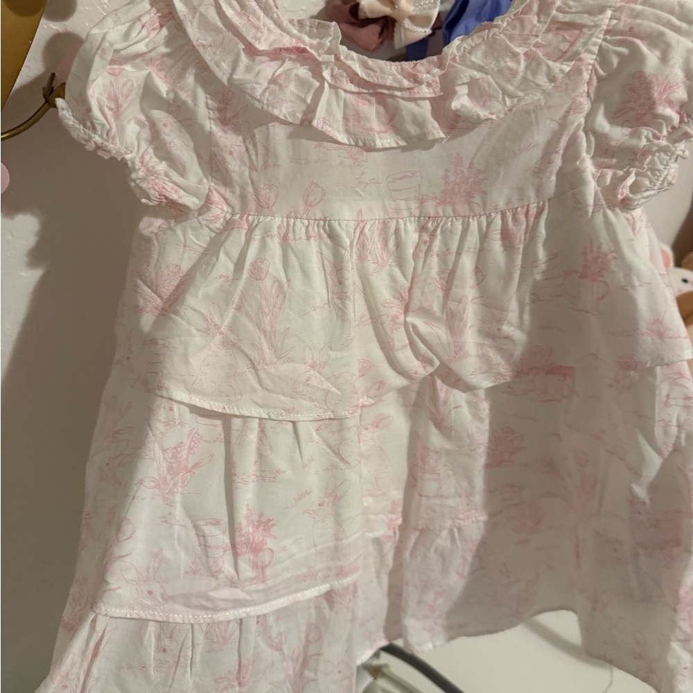 Pink and White Floral Dress